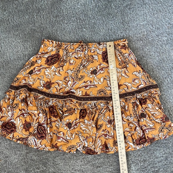 SPELL Etienne Skirt Size Medium Bohemian Dream Mini Tier Beautiful Floral Detail - Picture 6 of 13